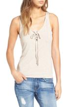 Women's Bp. Lace-up Ribbed Tank, Size - Beige