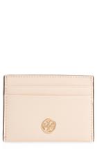 Women's Tory Burch Robinson Leather Card Case - Pink