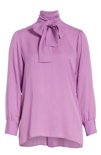 Women's Gucci Silk Tie Neck Blouse Us / 44 It - Purple