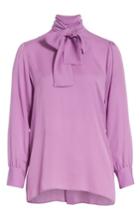 Women's Gucci Silk Tie Neck Blouse Us / 44 It - Purple