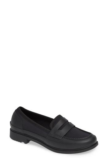 Women's Hunter Neoprene Penny Loafer M - Black