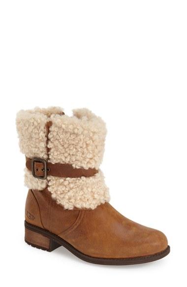 Women's Ugg Blayre Ii Shearling Cuff Bootie .5 M - Brown