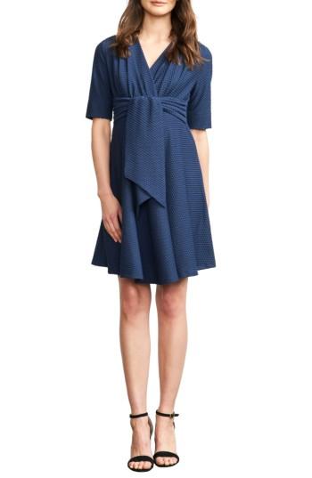 Women's Maternal America Tie Waist Maternity Dress - Blue