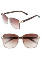 Women's Longchamp 58mm Metal Sunglasses - Gold/ Brown