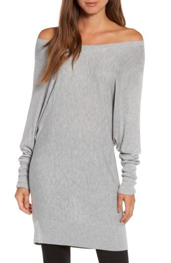 Women's Trouve Off The Shoulder Sweater, Size - Grey