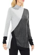 Women's Vince Camuto Long Sleeve Colorblocked Turtleneck, Size - Grey