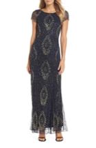 Women's Pisarro Nights Embellished Mesh Gown (similar To 14w) - Blue