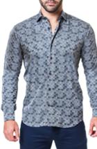 Men's Maceoo Fibonacci Domino Trim Fit Sport Shirt (m) - Grey