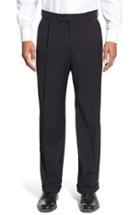 Men's Ballin Pleated Solid Wool Trousers - Black