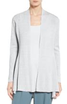Women's Eileen Fisher Shaped Organic Linen Blend Cardigan, Size - Blue