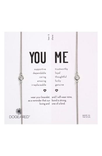 Women's Dogeared You & Me Set Of 2 Crystal Charm Friendship Bracelets