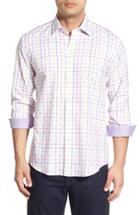 Men's Bugatchi Classic Fit Check Sport Shirt, Size - White