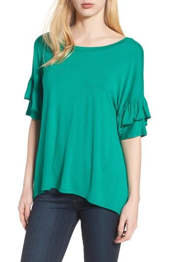 Women's Chelsea28 Ruffle Sleeve Tee, Size - Green