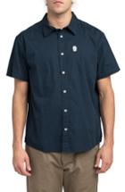 Men's Rvca Stress Short Sleeve Shirt - Blue