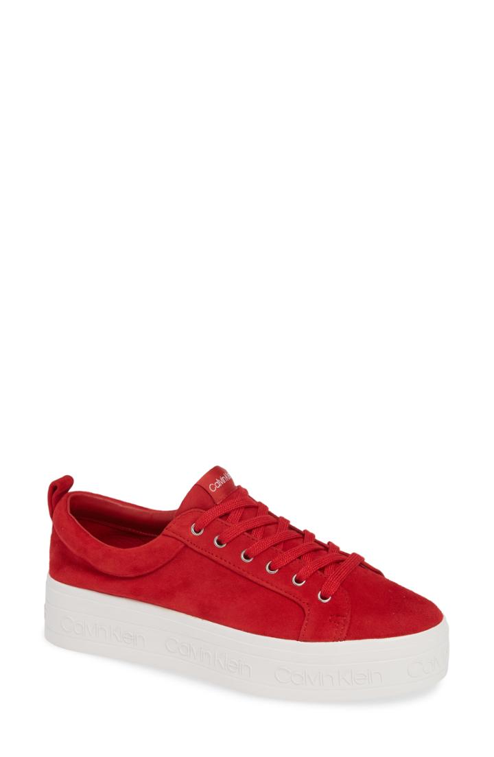 Women's Calvin Klein Jaelee Sneaker M - Red