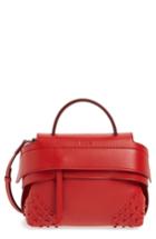 Tod's 'micro Wave' Leather Satchel - Red