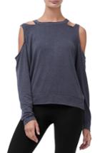 Women's Good American Cold Shoulder Tee - Grey