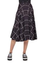 Women's Akris Punto Windowpane Print Midi Skirt