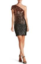 Women's Dress The Population Debbie Ombre Sequin One-shoulder Dress - Black