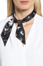 Women's Kate Spade New York Flora Skinny Silk Scarf, Size - Black