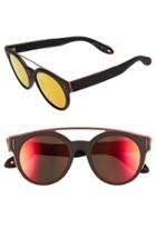 Women's Givenchy 50mm Round Sunglasses - Black Red/ Grey Orange