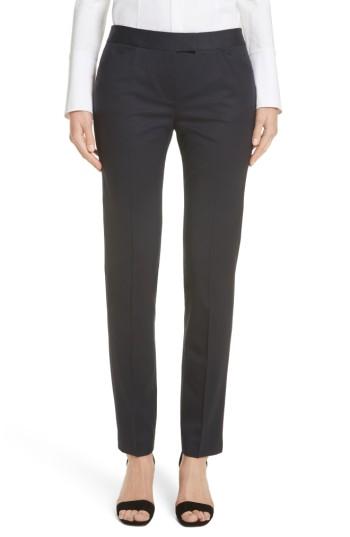 Women's Lafayette 148 New York Irving Stretch Wool Pants - Blue