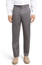 Men's Nordstrom Men's Shop 'classic' Smartcare(tm) Relaxed Fit Flat Front Cotton Pants X 32 - Grey (online Only)