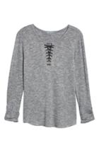 Women's Wit & Wisdom Lace-up Top - Grey