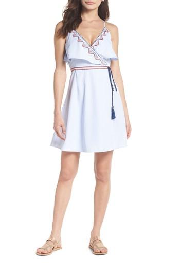 Women's Thml Stripe Wrap Dress - Blue