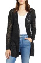 Women's Caslon Multi Jacquard Sweater Coat, Size - Black