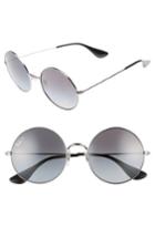 Women's Ray-ban 55mm Polarized Round Sunglasses - Grey/ Gradient Polar