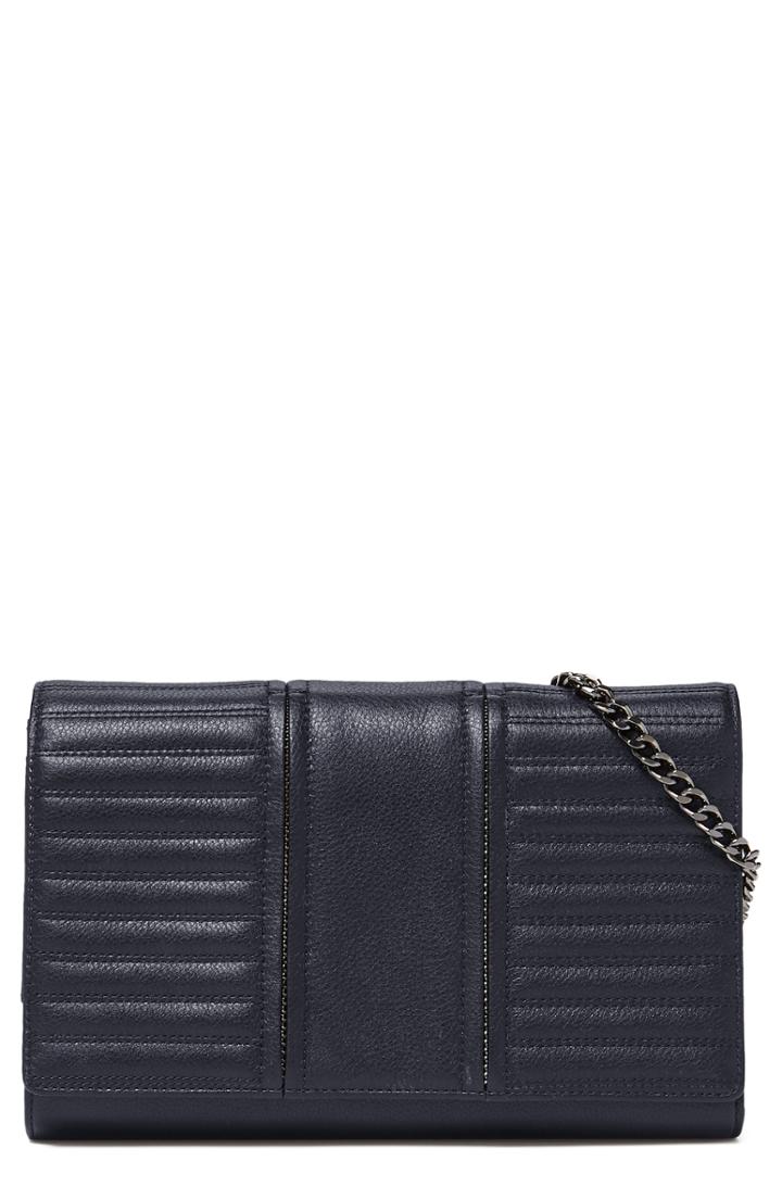 Women's Botkier Moto Leather Wallet On A Chain - Blue