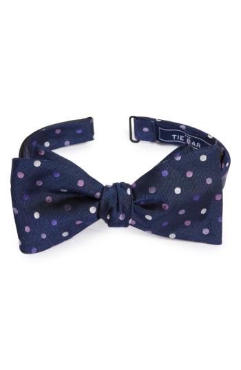 Men's The Tie Bar Spree Dot Silk Bow Tie, Size - Purple