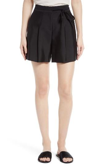 Women's Grey Jason Wu Belted Wool & Silk Shorts