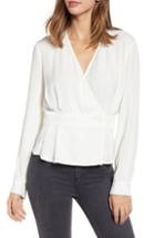 Women's Leith Button Detail Wrap Top, Size - Ivory