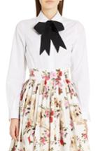 Women's Dolce & Gabbana Cotton Poplin Blouse With Bow Us / 38 It - White
