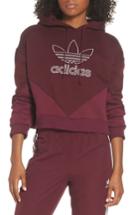 Women's Adidas Originals Crop Hoodie - Burgundy