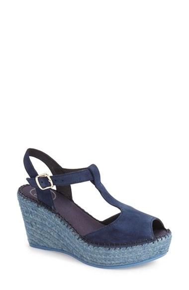Women's Toni Pons 'lidia' T-strap Espadrille Wedge Eu - Blue