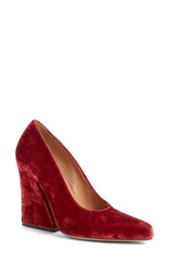 Women's Dries Van Noten Block Heel Pump Eu - Red