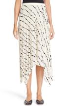 Women's Helmut Lang Print Pleated Silk Skirt