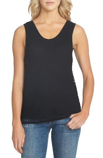 Women's 1.state Mesh Overlay Tank, Size - Black