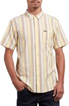 Men's Volcom Multitone Stripe Woven Shirt - Yellow