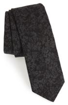Men's Ted Baker London Floral Cotton Tie, Size - Black