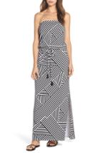 Women's Tommy Bahama Fractured Stripe Bandeau Cover-up Maxi Dress - Black