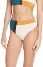 Women's Seafolly Aralia High Waist Bikini Bottoms Us / 8 Au - Blue/green