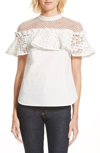 Women's Self-portrait Hudson Ruffle Top