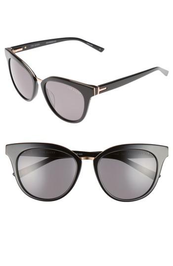 Women's Ted Baker London 53mm Cat Eye Sunglasses - Black
