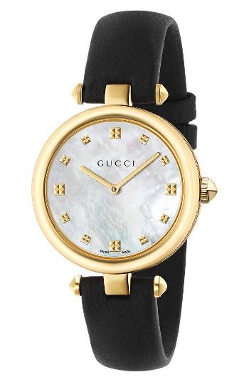 Women's Gucci Diamantissima Leather Strap Watch, 32mm