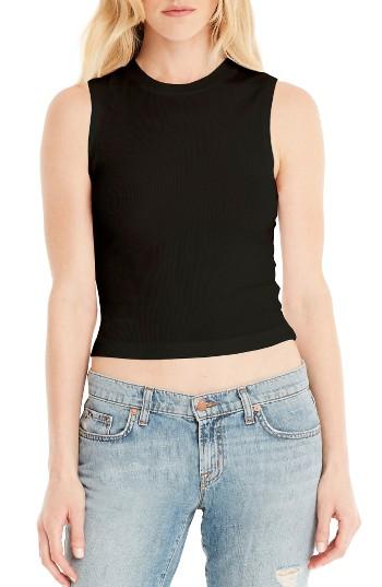 Women's Michael Stars Crop Tank, Size - Black