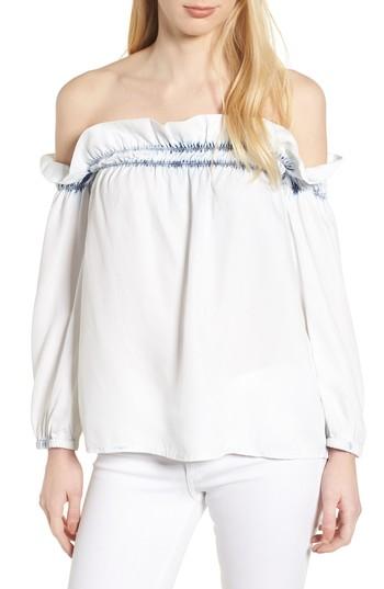 Women's Dl1961 Little W 12th Off The Shoulder Top - Blue